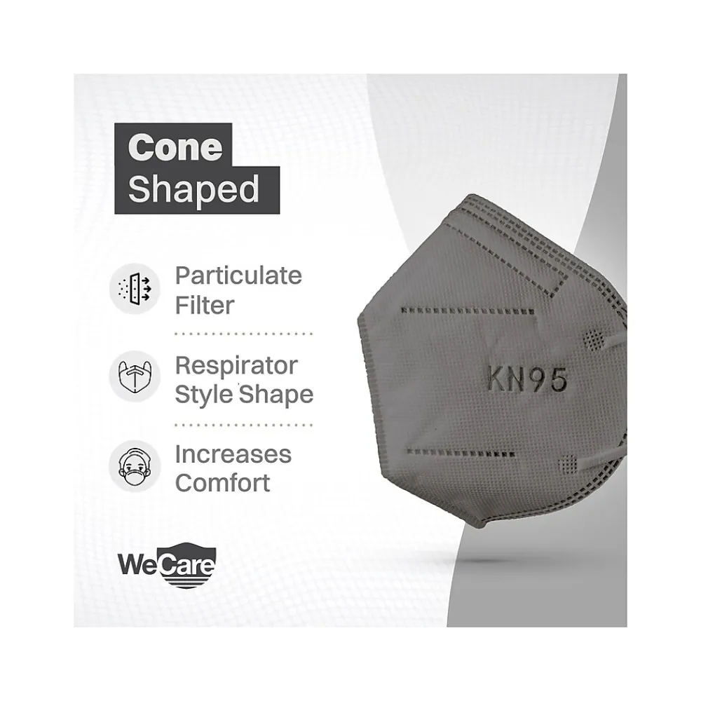 Disposable KN95 Face Mask, Adult, Dark Gray, 20 Masks/Box, 50 Boxes/Pack (TBN203231)<WeCare Sale