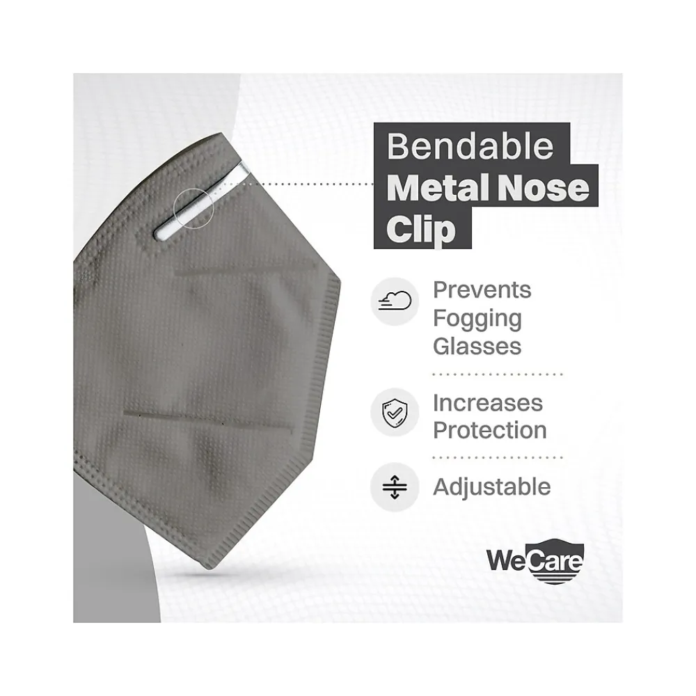 Disposable KN95 Face Mask, Adult, Dark Gray, 20 Masks/Box, 50 Boxes/Pack (TBN203231)<WeCare Sale