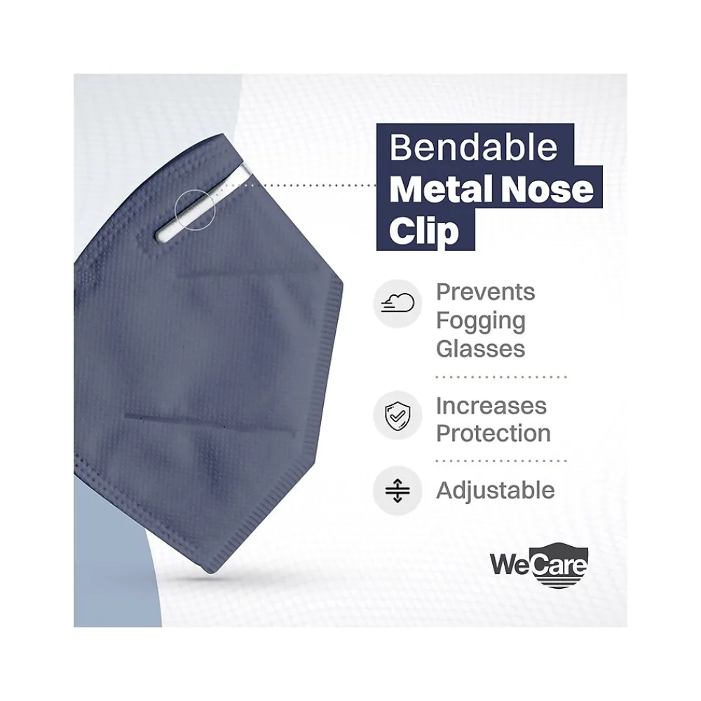 Disposable KN95 Face Mask, Adult, Navy, 20 Masks/Box, 3 Boxes/Pack (TBN203228)<WeCare Online