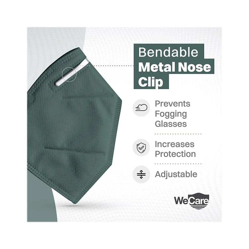 Disposable KN95 Face Mask, Adult, Dark Green, 20 Masks/Box, 50 Boxes/Pack (TBN203232)<WeCare Sale