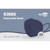 Disposable KN95 Face Mask, Adult, Navy, 20/Pack (WCKN106)<WeCare