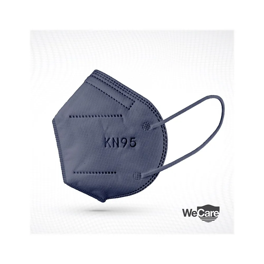 Disposable KN95 Face Mask, Adult, Navy, 20/Pack (WCKN106)<WeCare