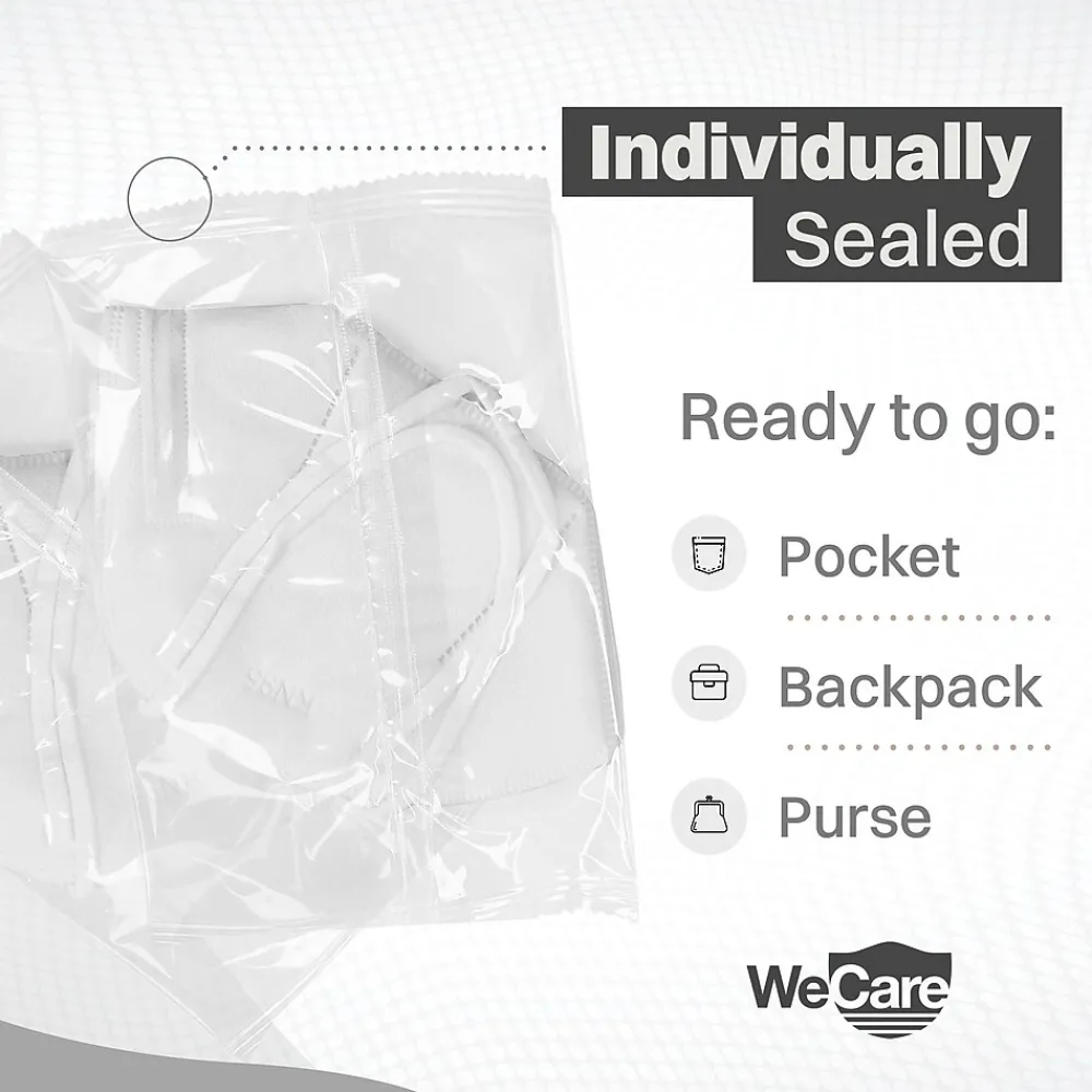 WeCare KN95 Disposable Face Mask, Adult, White, 20/Pack (WMN100002)