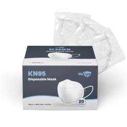 KN95 Disposable Face Mask, Adult, White, 20 Masks/Box, 3 Boxes/Pack (TBN202718)<WeCare