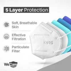 KN95 Disposable Face Mask, Adult, White, 20 Masks/Box, 3 Boxes/Pack (TBN202718)<WeCare