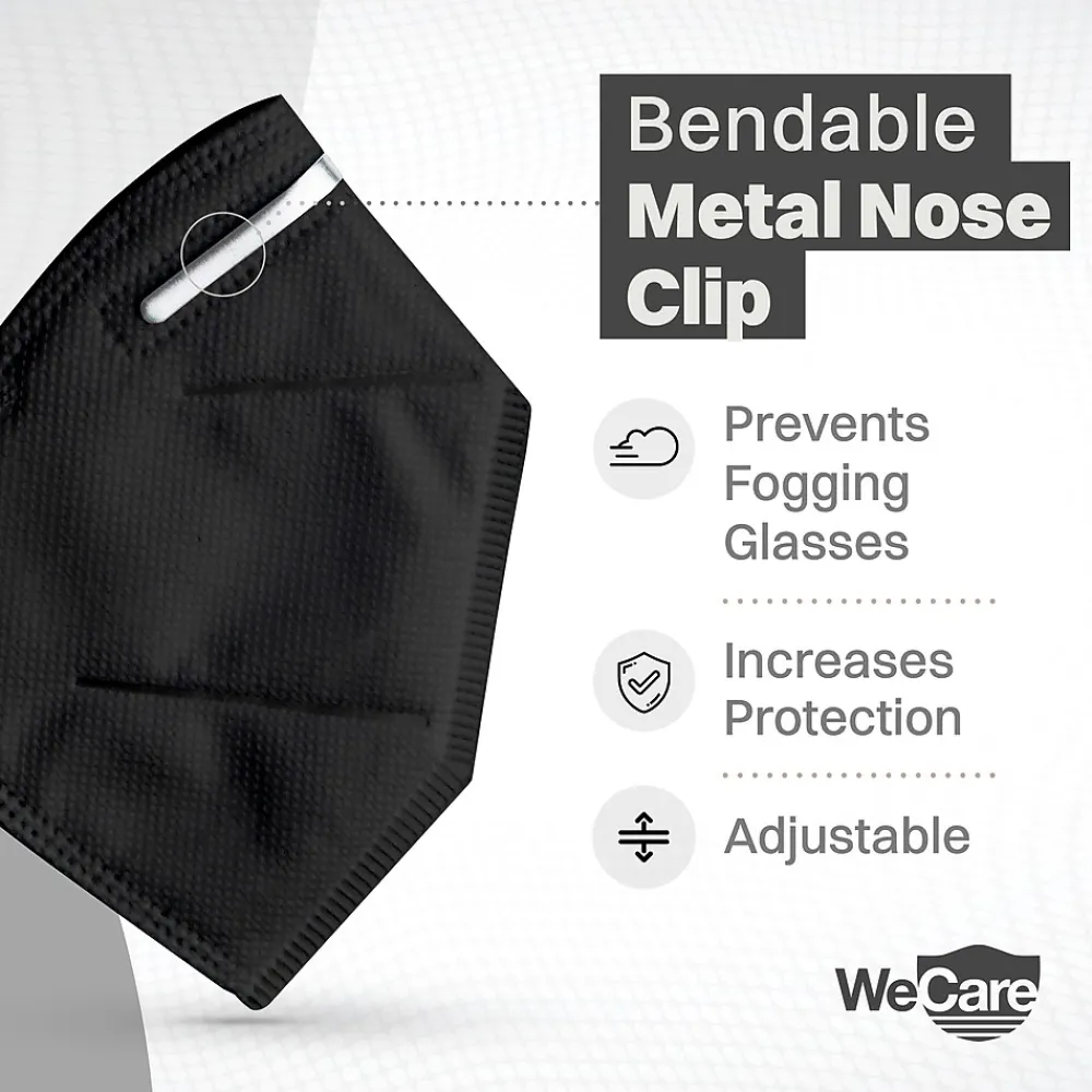 KN95 Disposable Face Mask, Adult, Black, 20 Masks/Box, 3 Boxes/Pack (TBN202934)<WeCare Hot