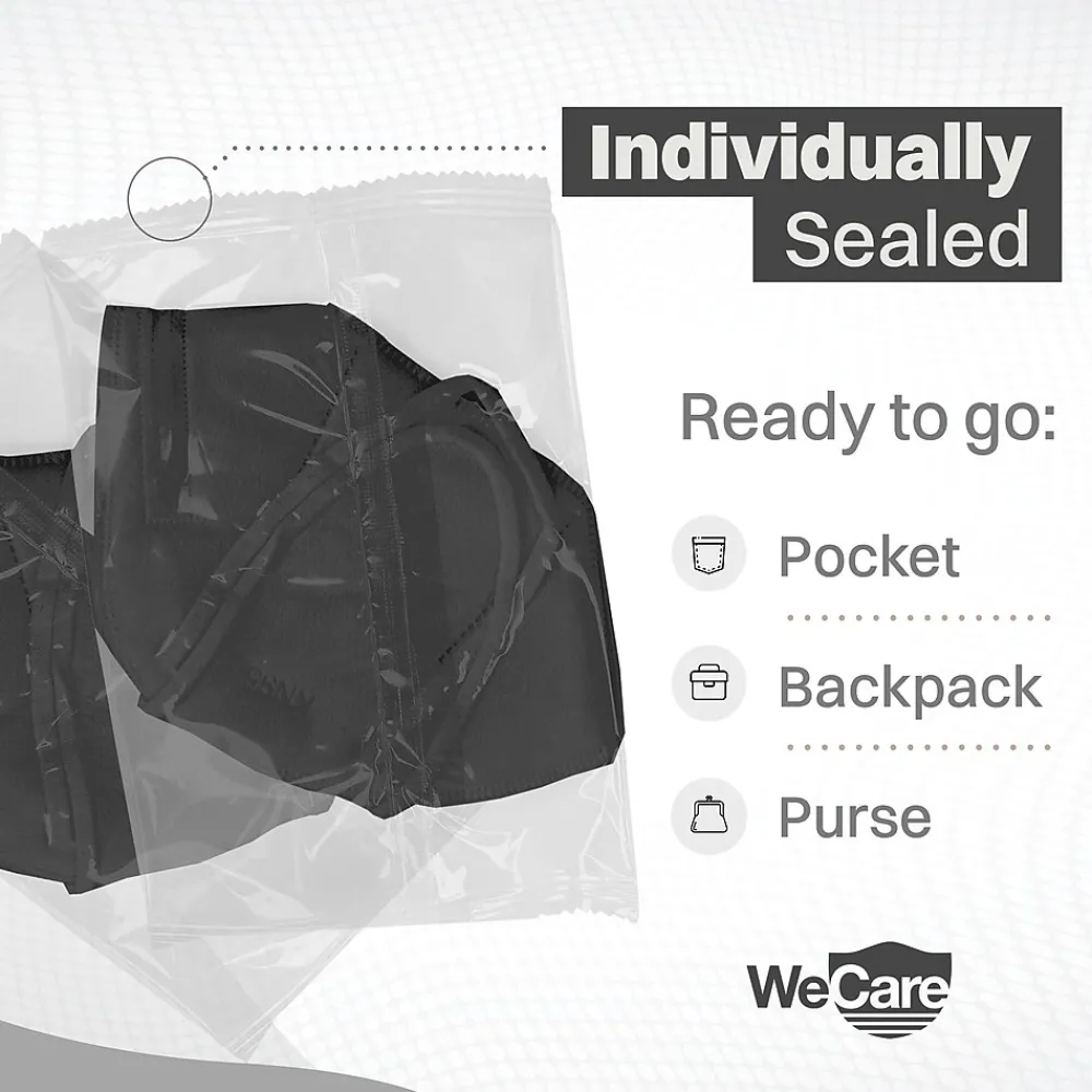 KN95 Disposable Face Mask, Adult, Black, 20 Masks/Box, 3 Boxes/Pack (TBN202934)<WeCare Hot