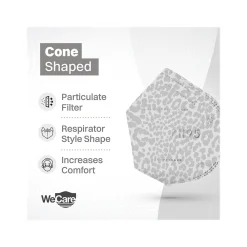 WeCare Leopard Print Disposable KN95 Fabric Face Masks, One Size, Assorted Colors, 20/Pack (WMN100121)
