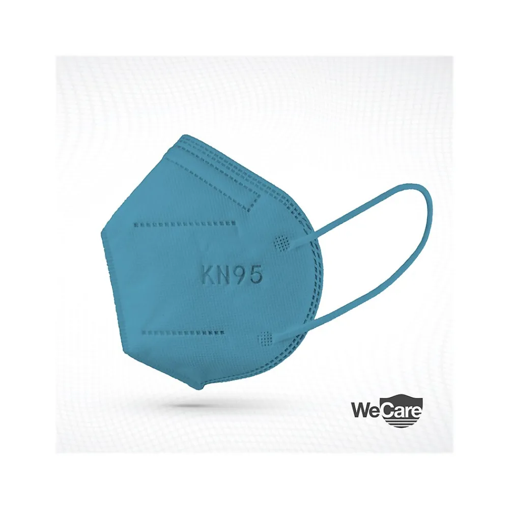 WeCare Ocean Tones Disposable KN95 Fabric Face Masks, One Size, Assorted Colors, 20/Pack, 3 Packs/Carton (TBN203257)