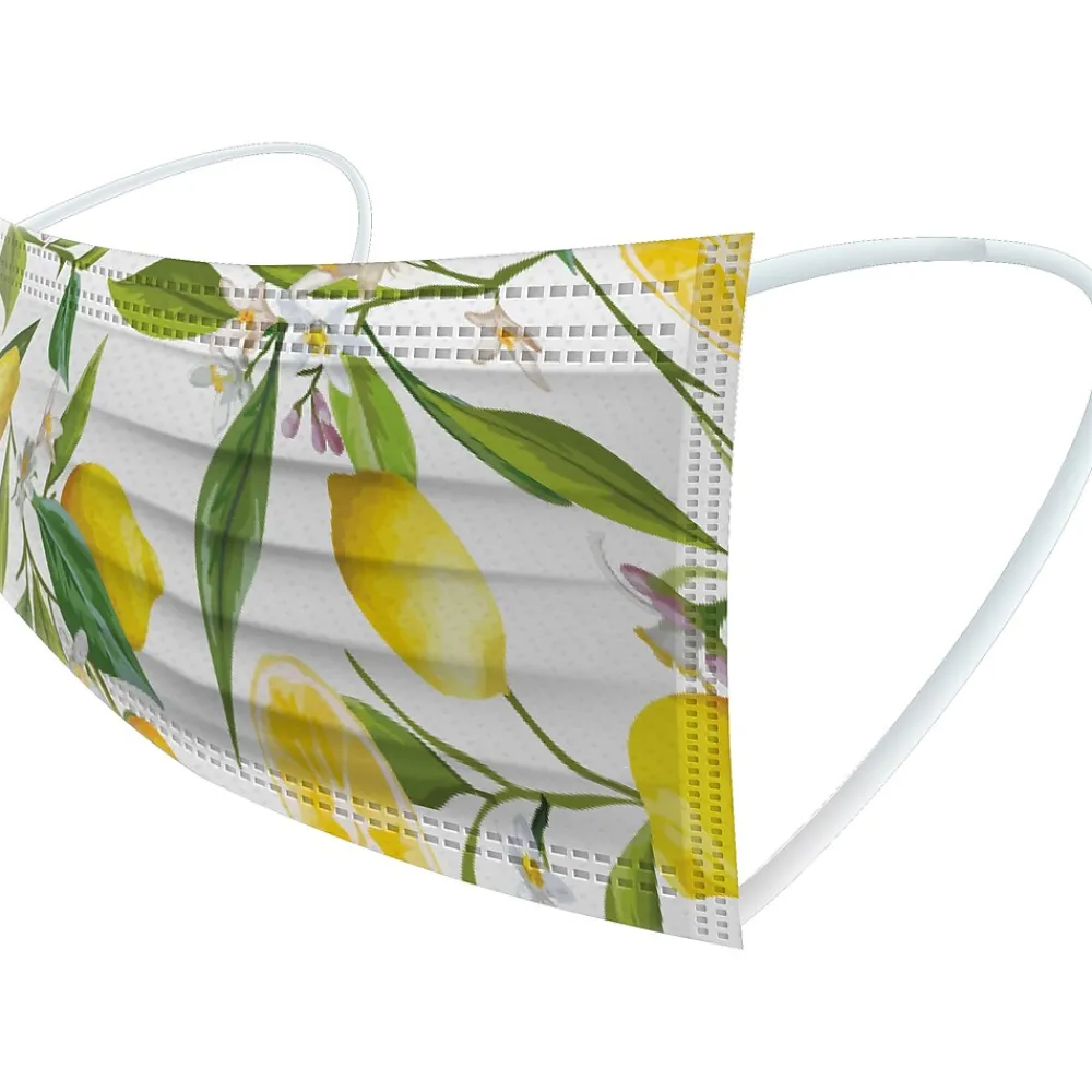 WeCare 3-ply Disposable Face Masks, Individually Wrapped, Adult, Assorted Spring Prints, 50/Box (WMN100079)