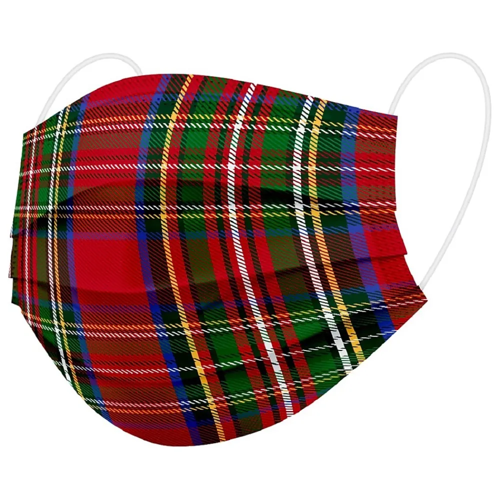 WeCare 3-ply Disposable Face Mask, Kids, Plaid, 50/Box (WMN100051)