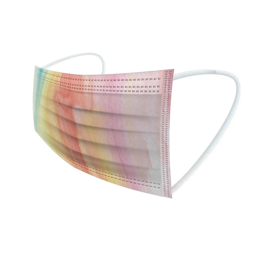 WeCare 3-ply Disposable Face Masks, Individually Wrapped, Kids, Multicolor, 50/Box (WMN100084)