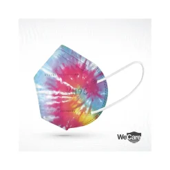 WeCare Tie Dye Disposable KN95 Fabric Face Masks, One Size, Assorted Colors, 20/Pack, 3 Packs/Carton (TBN203259)