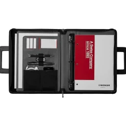 Venture Vinyl Padfolio with Zipper Closure, Black (601389)<Wenger Sale