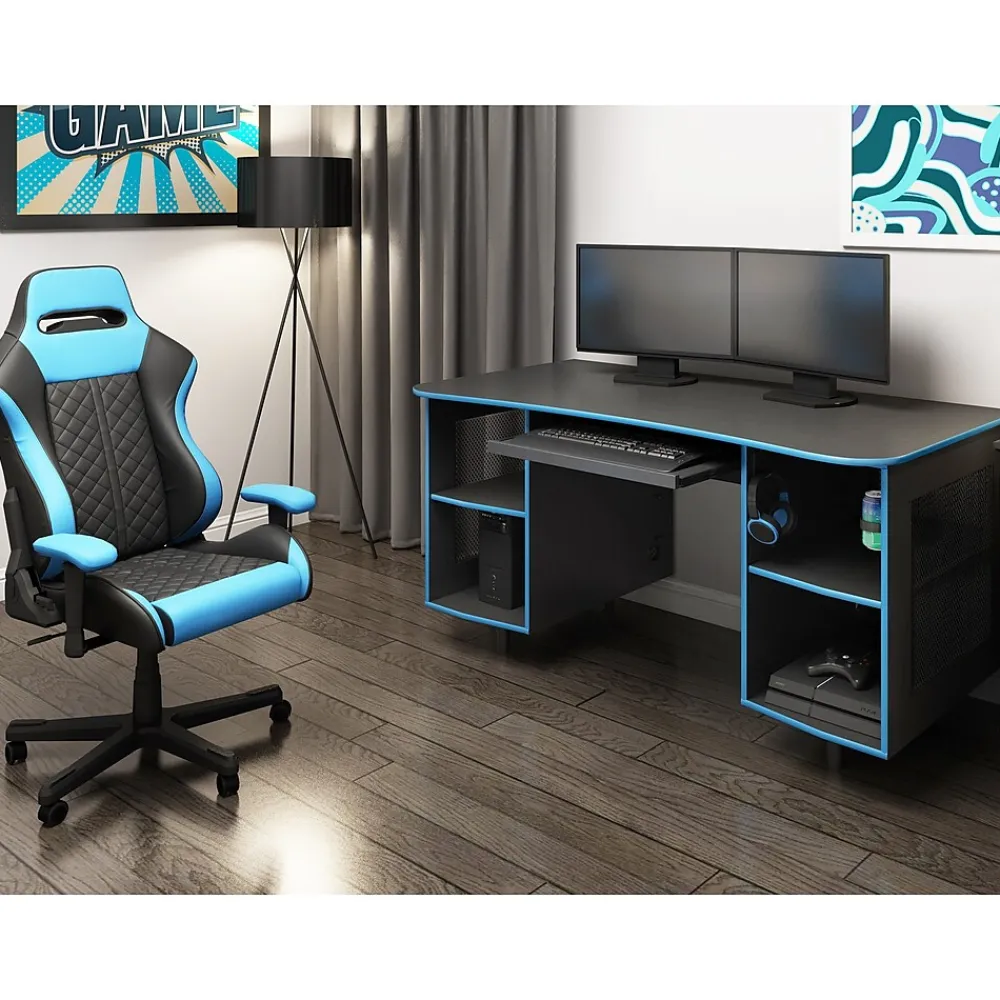 Computer Desks*Whalen Emergent Gaming 60"W Computer Desk, Black (SPUS-EGDB)