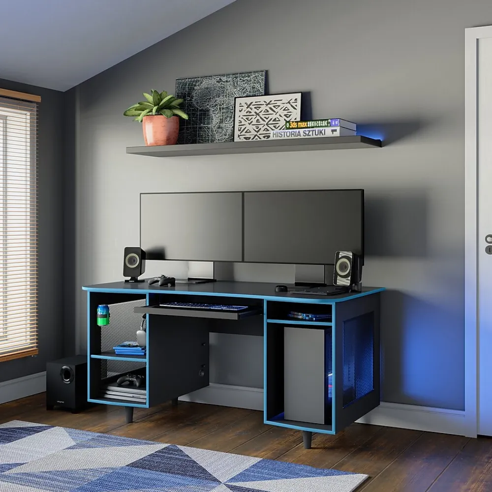 Computer Desks*Whalen Emergent Gaming 60"W Computer Desk, Black (SPUS-EGDB)