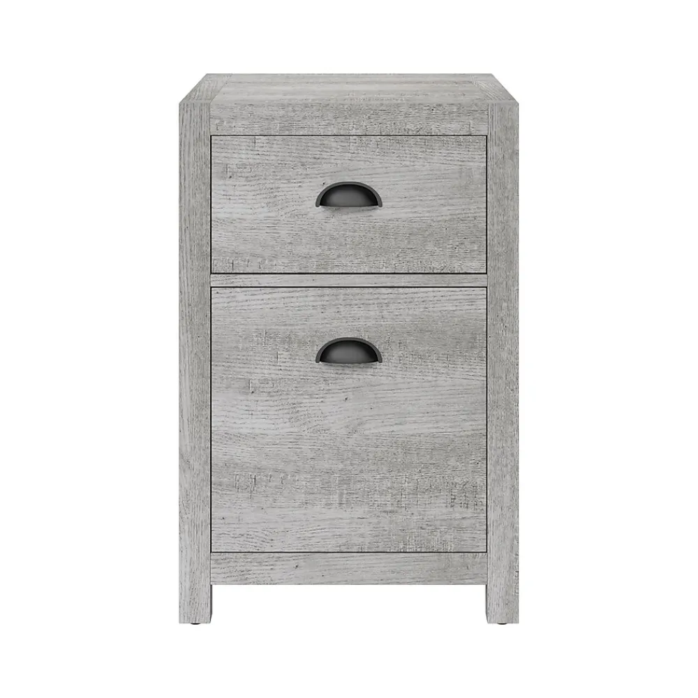 File Cabinets*Whalen Fallbrook 2-Drawer Vertical File Cabinet, Letter/Legal Size, 26.25"H x 17"W x 20"D, Smoked Ash (SPUS-FBSF-GM)