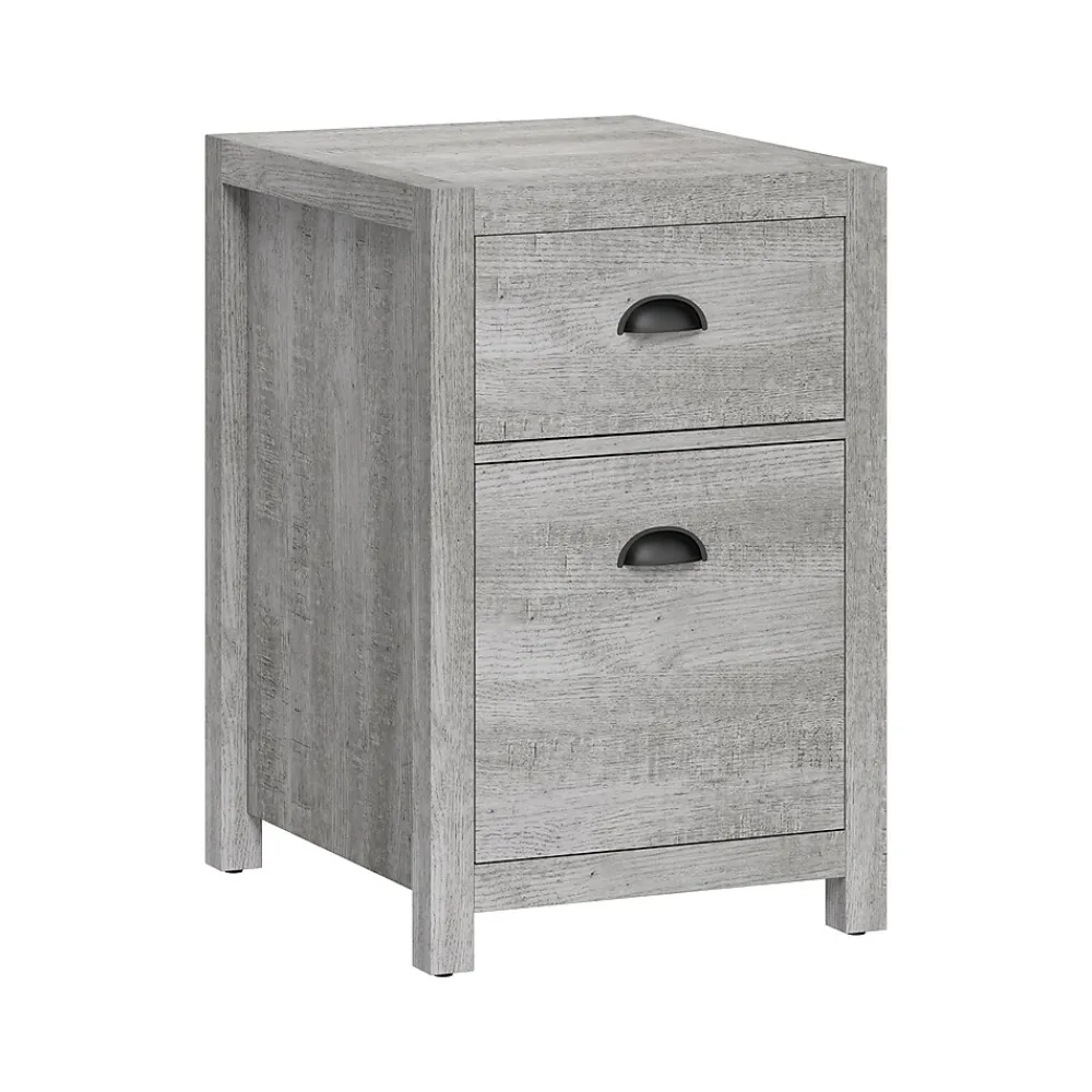 File Cabinets*Whalen Fallbrook 2-Drawer Vertical File Cabinet, Letter/Legal Size, 26.25"H x 17"W x 20"D, Smoked Ash (SPUS-FBSF-GM)