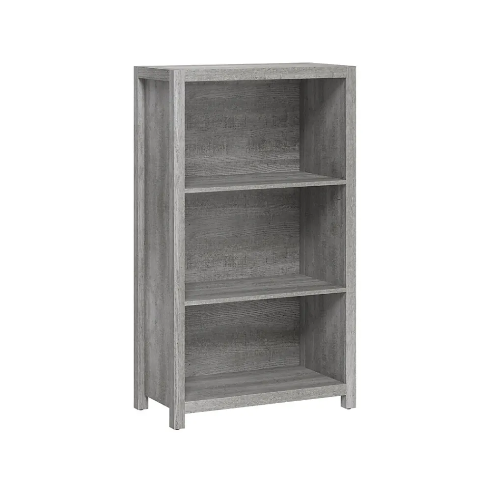 Bookcases*Whalen Fallbrook 3-Shelf 48"H Bookcase, Smoked Ash/Rustic Warm Gray (SPUS-FBBK-GM)
