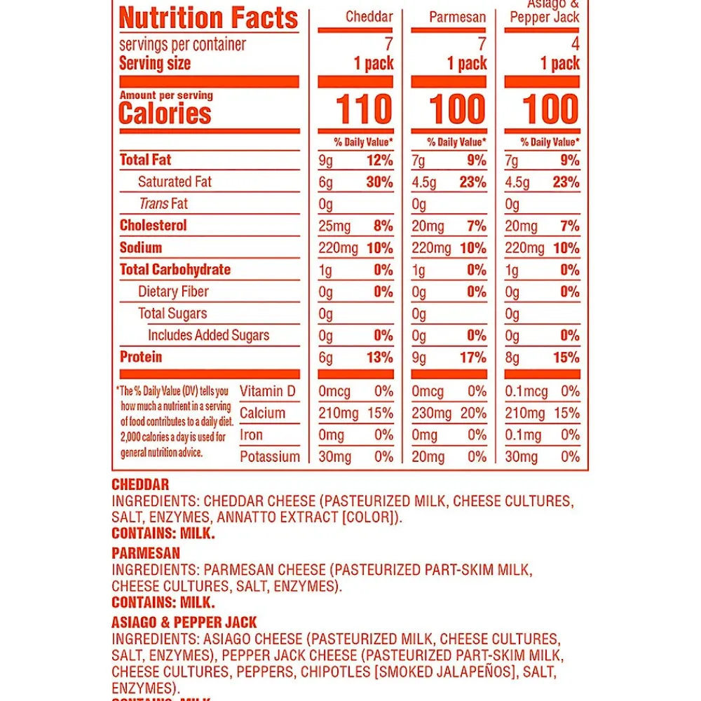 Whisps Baked Cheese Bites Variety Snack Packs, 0.63 oz, 18/Pack (220-02347)