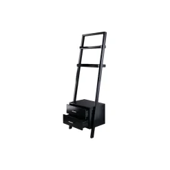 Bookcases*Winsome Bellamy 2-Shelf 69"H Leaning Bookcase, Black (29522)