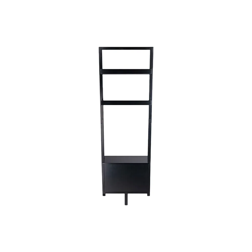 Bookcases*Winsome Bellamy 2-Shelf 69"H Leaning Bookcase, Black (29522)