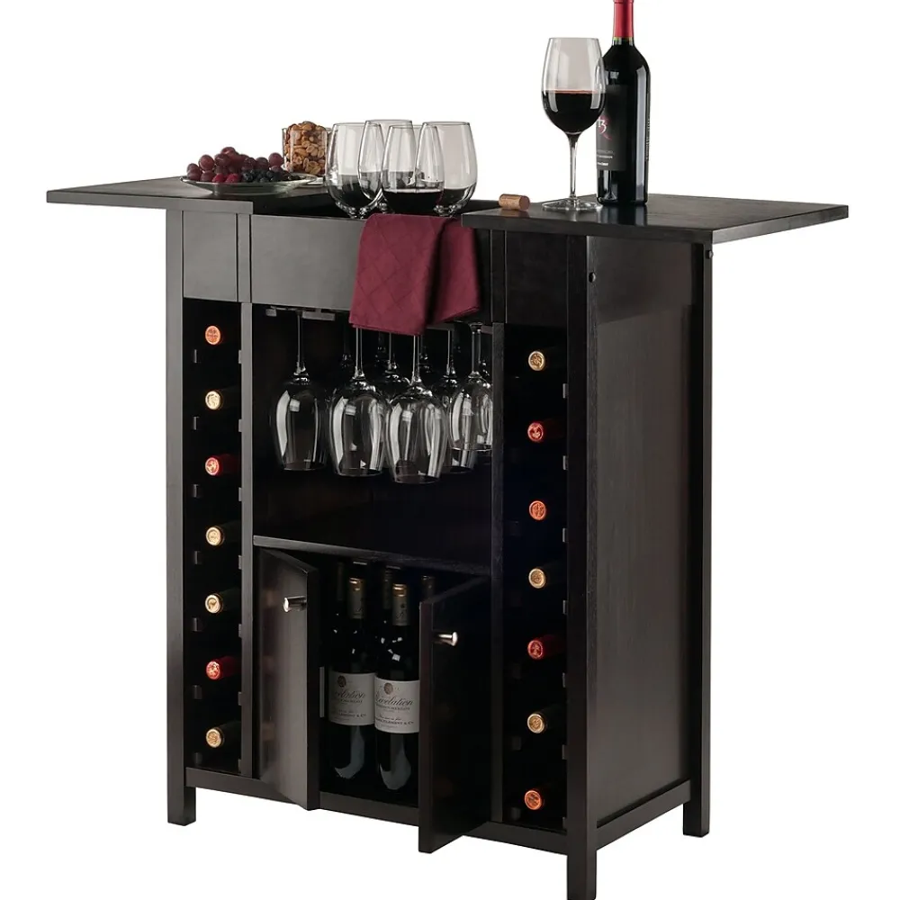 Storage Cabinets*Winsome 37"H Yukon Wine Cabinet Espresso (92655)