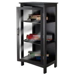 Bookcases*Winsome Poppy Display Cabinet with 3-Sided Tempered Glass, 47.2