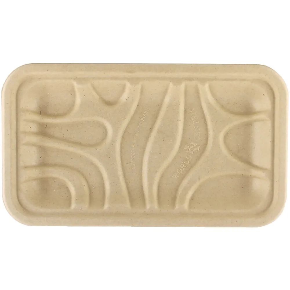 World Centric Fiber Trays, PLA Lined, PFAS Free, 8.3 x 4.9 x 0.7, Natural, 500/Carton