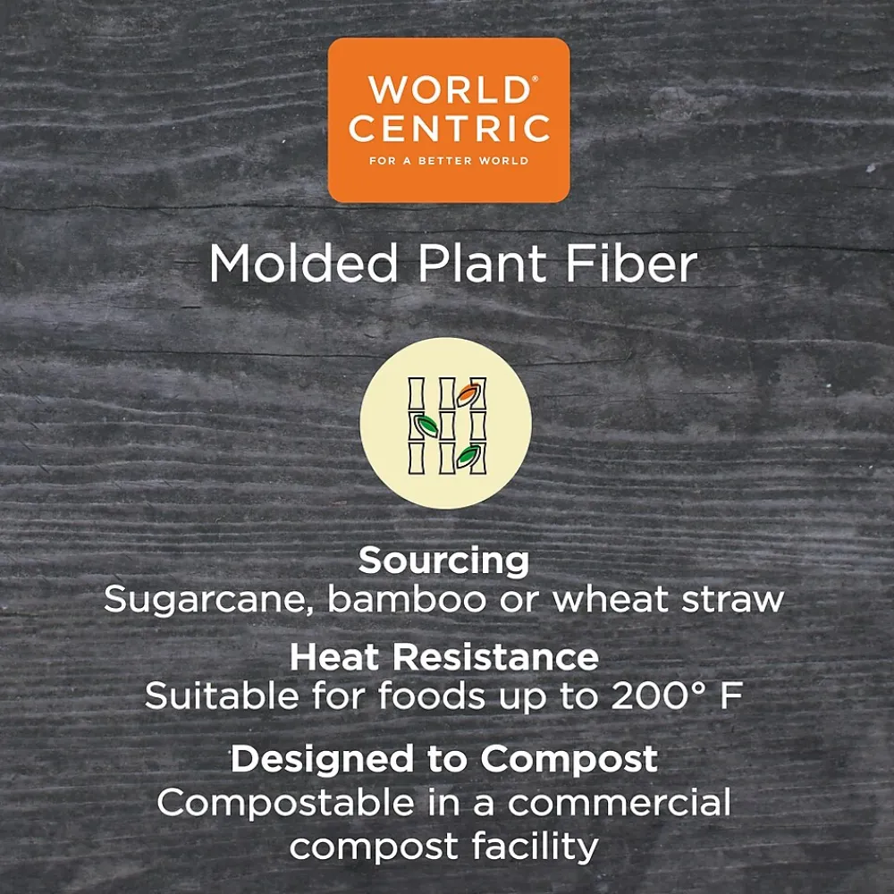 World Centric Fiber Trays, PLA Lined, PFAS Free, 8.3 x 4.9 x 0.7, Natural, 500/Carton
