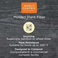 World Centric Fiber Trays, PLA Lined, PFAS Free, 8.2 x 5.7 x 0.7, Natural, 500/Carton
