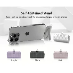 USB-C Power Bank, 5000 mAh, Black (WED02)<Worryfree Gadgets Sale