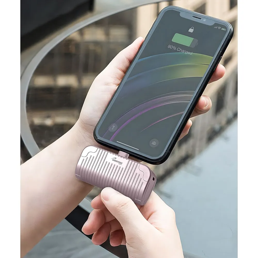 USB-C Power Bank, 5000 mAh, Pink (WED02)<Worryfree Gadgets Best