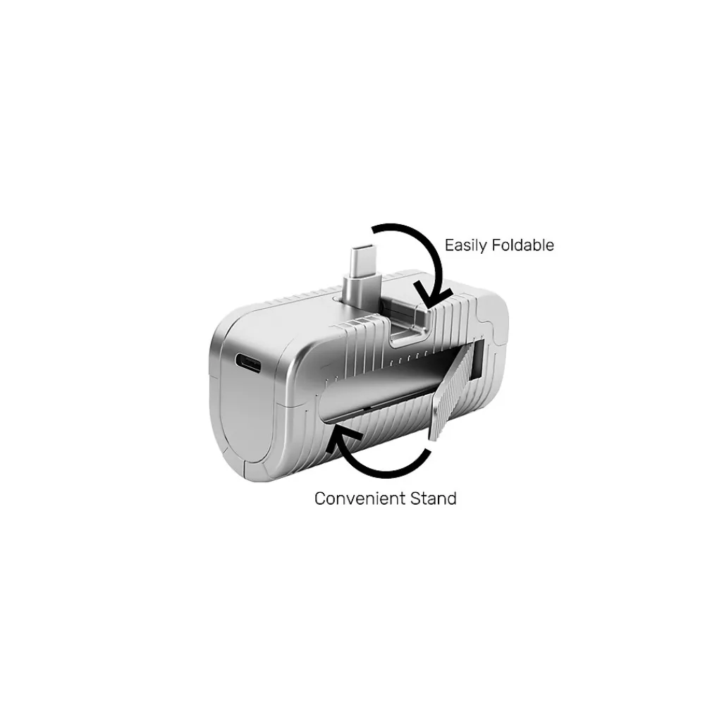 USB-C Power Bank, 5000 mAh, Silver (WED02)<Worryfree Gadgets Discount