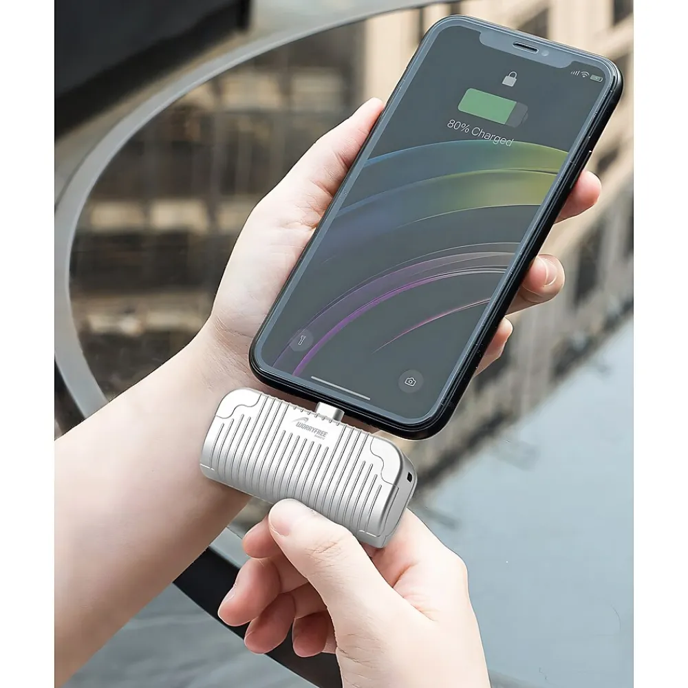 USB-C Power Bank, 5000 mAh, Silver (WED02)<Worryfree Gadgets Discount