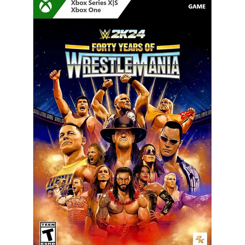 Hot Microsoft WWE 2K24 Forty Years of WrestleMania Edition, Xbox Series X|S, Xbox One (Digital)
