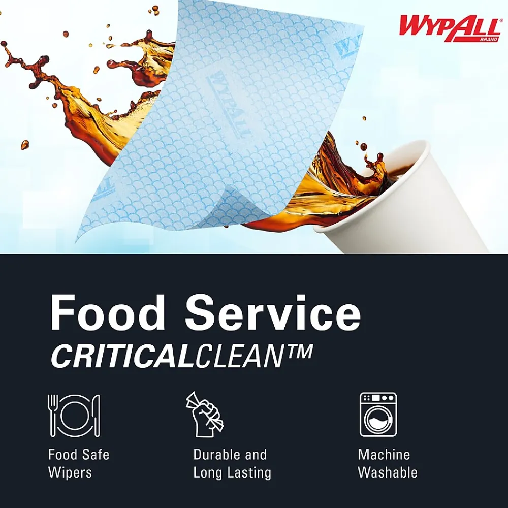CriticalClean Fabric Food Service Cloths, 23.5" x 12.5", Red, 200 Cloths/Pack (51639)<WypAll Hot