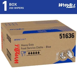 CriticalClean Fabric Food Service Cloths, 23.5" x 12.5", Blue, 200 Cloths/Pack (51636)<WypAll Outlet