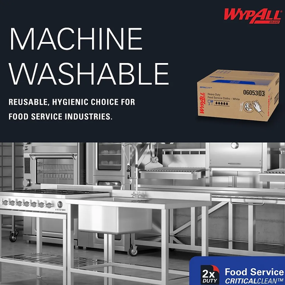 CriticalClean Foodservice Cloths, 12.5" x 23.5", White, 200 Sheets/Box (06053)<WypAll Online