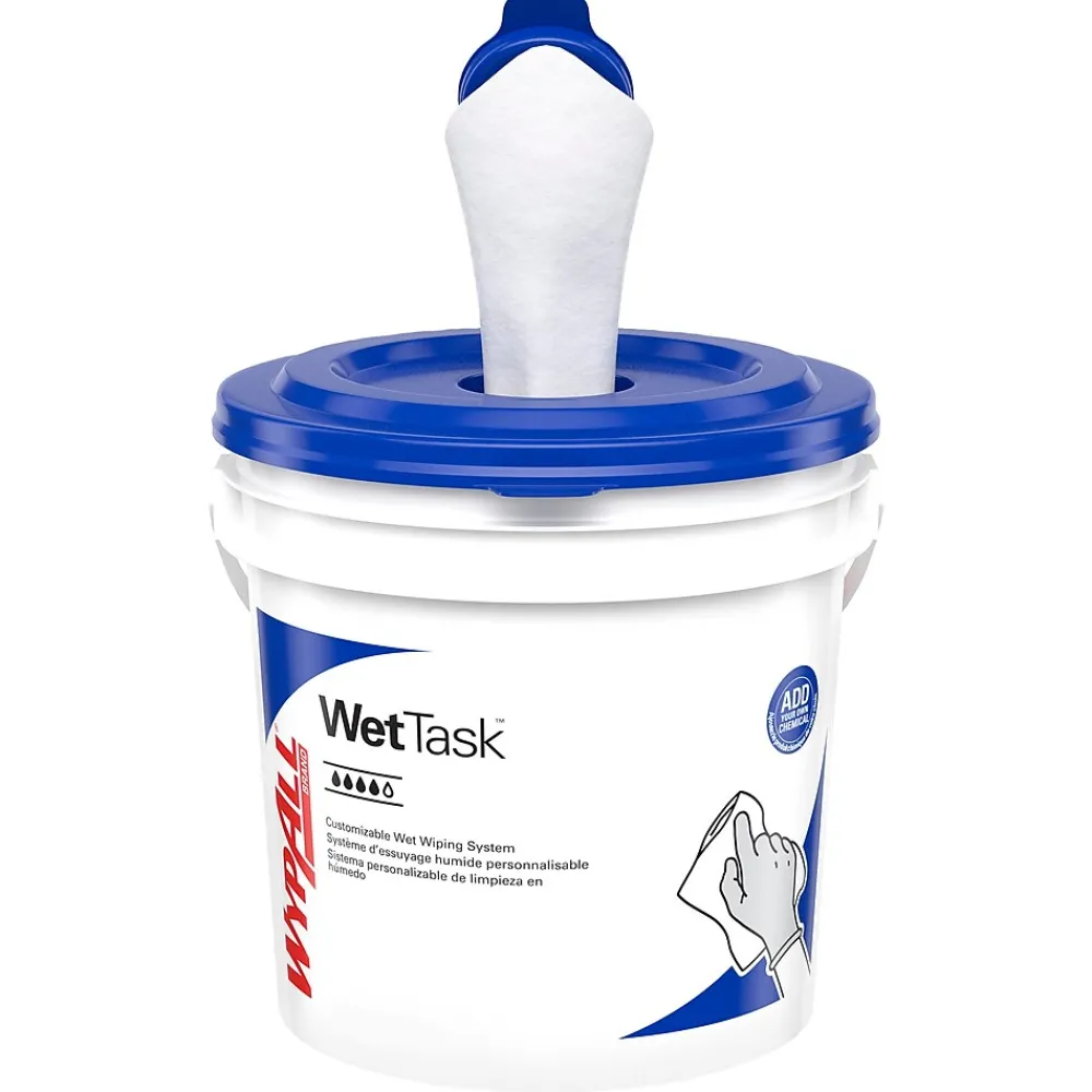 CriticalClean WetTask Fabric Cleaning Wipers, 12.5" x 12", White, 140 Sheets/Roll, 6/Carton (06411)<WypAll Online