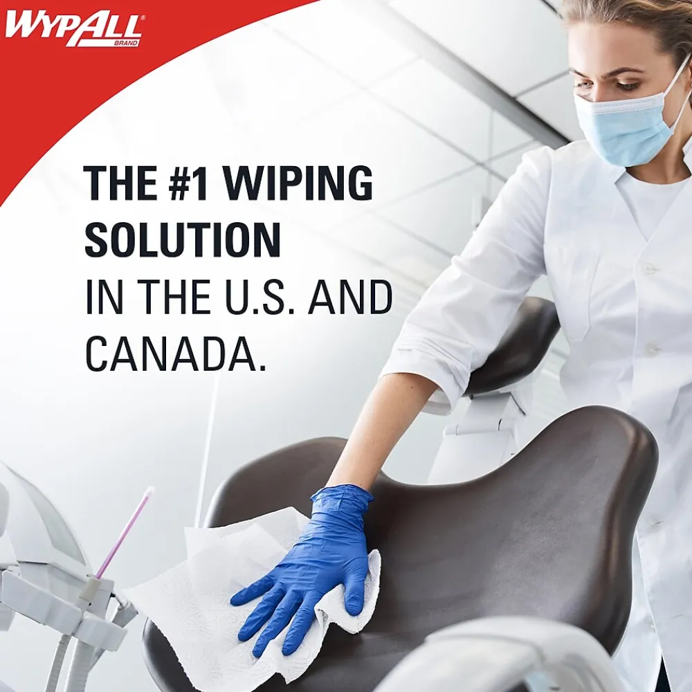 CriticalClean WetTask Fabric Cleaning Wipers, 12.5" x 12", White, 140 Sheets/Roll, 6/Carton (06411)<WypAll Online