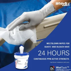 CriticalClean WetTask Fabric Cleaning Wipers, 12.5