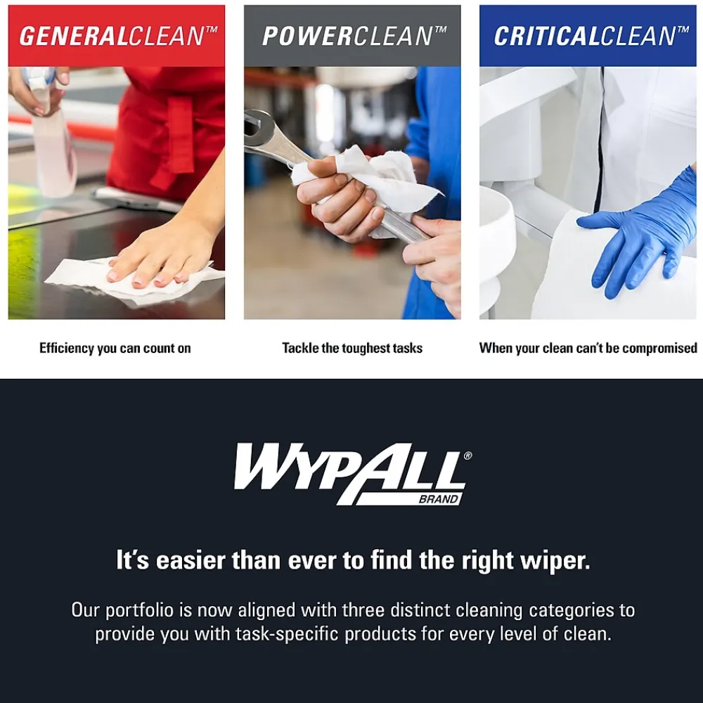 GeneralClean L10 Fabric Cleaning Wipers, 10.25" x 9", White, 250 Wipers/Box (42346)<WypAll Best