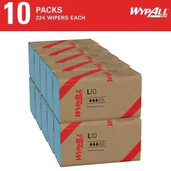 GeneralClean L10 Nylon Cleaning Wipers, 10.25" x 9.1", Blue, 224 Wipers/Box, 10/Carton (05123)<WypAll Sale