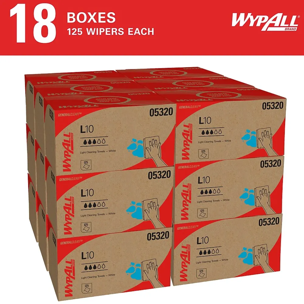 GeneralClean L10 Paper Cleaning Wipers, 10.5" x 9", White, 125 Wipers/Box (05320)<WypAll Sale