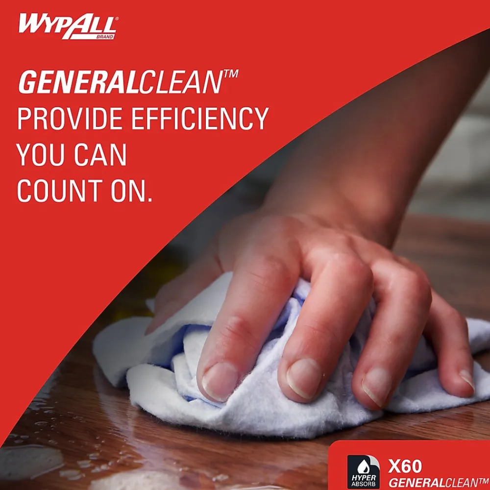 GeneralClean X60 Nylon Cleaning Wipers, 13.4" x 12.5", White, 1100 Sheets/Roll, 1100 Wipers/Box (34955)<WypAll Best