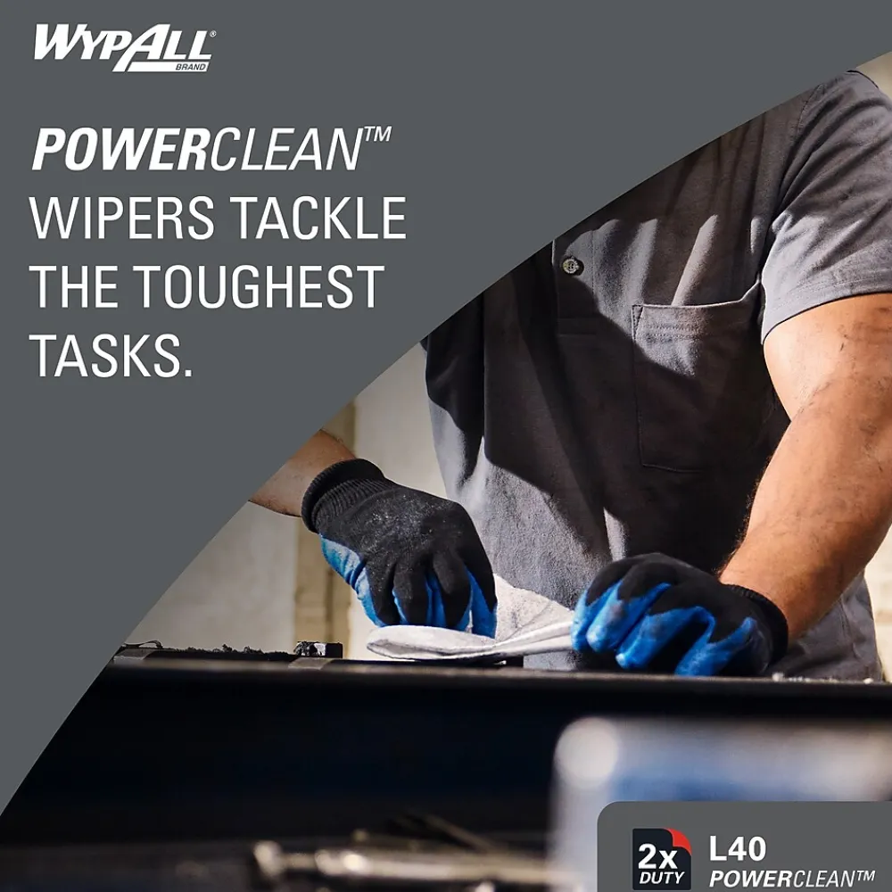 PowerClean L40 Cellulose Cleaning Wipers, 9.8" x 16.4", White, 100 Wipers/Box, 9/Carton (05790)<WypAll Discount