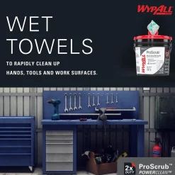 PowerClean ProScrub Fabric Cleaning Wipers, 12