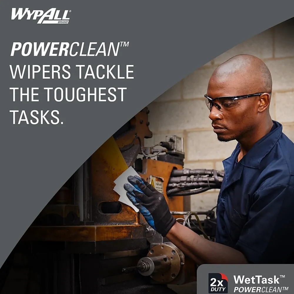 PowerClean WetTask Fabric Cleaning Wipers, 15" x 9", White, 275 Sheets/Roll, 2/Carton (06006)<WypAll Outlet