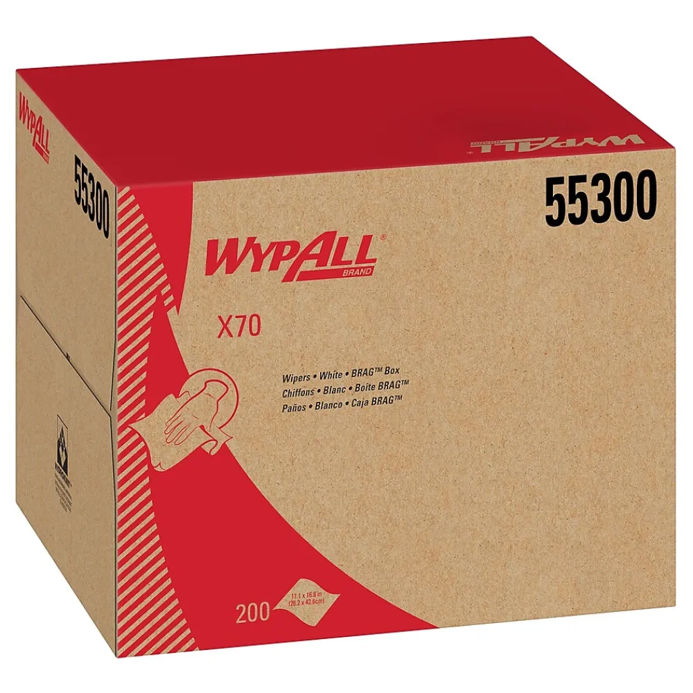 PowerClean X70 Cloths, 11.1" x 16.8", White, 200 Sheets/Box (55300)<WypAll Outlet
